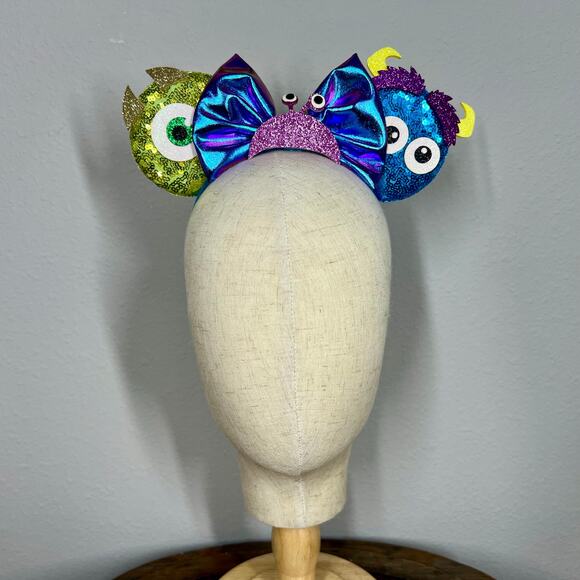 🪄 Monsters Inc Elastic Minnie Ears | Pixar-Inspired Adjustable Ears Headband - Picture 2 of 5